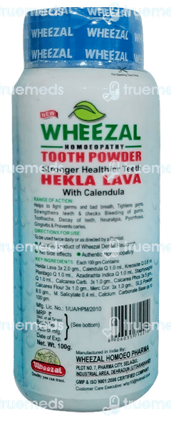 Wheezal Hekla Lava With Calendula Tooth Powder 100gm Wheezal Hekla Lava With Calendula Tooth Powder 100gm