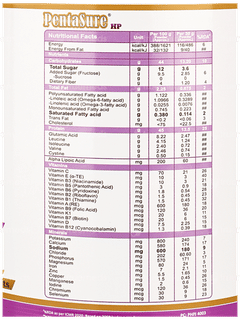 Pentasure Hp Banana Vanilla Flavour Sucrose Free Powder 1Kg