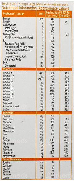 Prohance Junior Vanilla Flavour Refill Powder 200gm