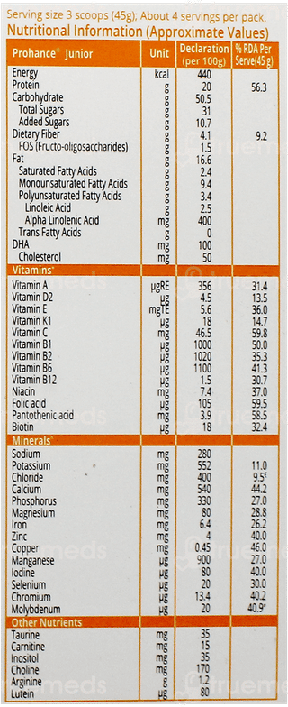 Prohance Junior Vanilla Flavour Refill Powder 200gm