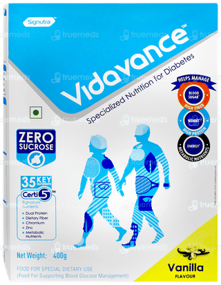 Vidavance Vanilla Flavour Zero Sucrose Refill Powder 400gm