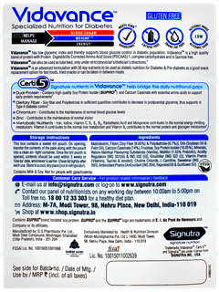 Vidavance Vanilla Flavour Zero Sucrose Refill Powder 400gm