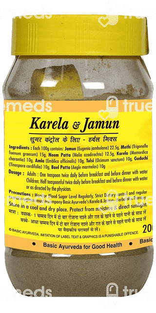 Basic Ayurveda Karela Jamun Herbal Mix Powder 200 GM