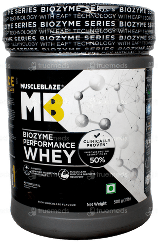 Muscleblaze Mb Biozyme Performance Whey Rich Chocolate Flavour Protein Powder 500Gm