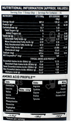 Muscleblaze Mb Biozyme Performance Whey Rich Chocolate Flavour Protein Powder 500Gm
