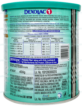 Dexolac 1 Upto 6 Months Infant Formula Powder Tin 400gm