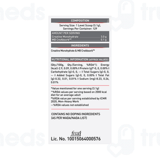 Muscleblaze Creatine Monohydrate Unflavoured Powder 400gm