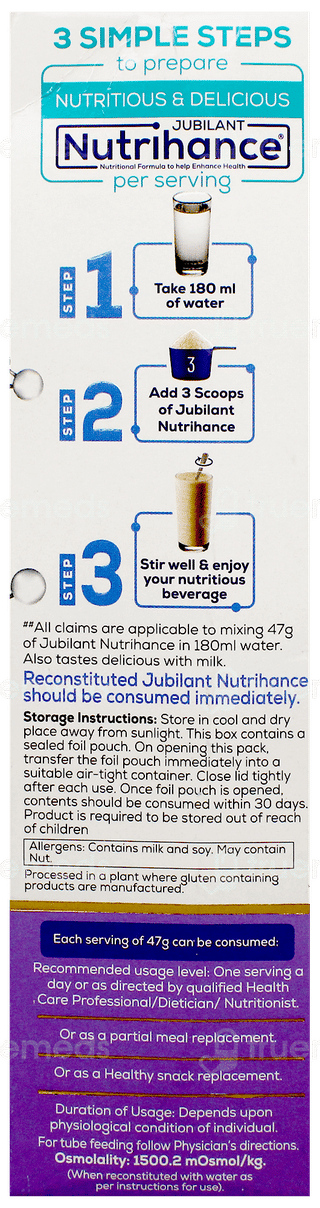 Jubilant Nutrihance Vanilla Flavour Powder 400Gm