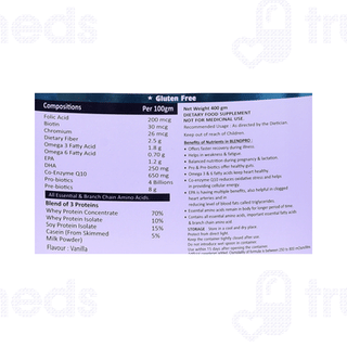 Blendpro Vanilla Flavour High Protein Supplement Powder 400 GM