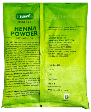 Baksons Sunny Herbals Henna With Arnica Powder 200Gm