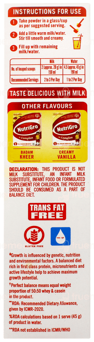 Complan Nutrigro Chocolate Flavour Powder 200gm