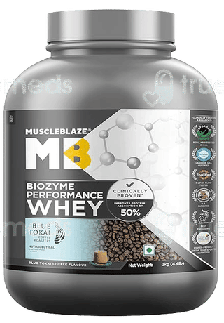 Muscleblaze Biozyme Performance Whey Blue Tokai Coffee Flavour Powder 2Kg