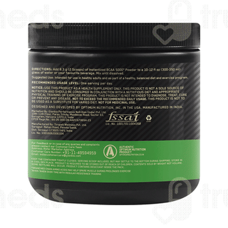 Optimum Nutrition (on) Instantized Bcaa 5000 Green Apple Flavour Zero Added Sugar Powder Jar 250gm