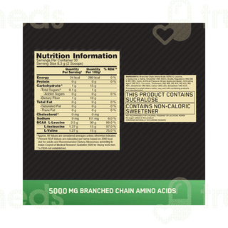 Optimum Nutrition (on) Instantized Bcaa 5000 Green Apple Flavour Zero Added Sugar Powder Jar 250gm