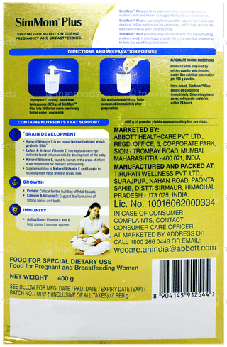 Simmom Plus Vanilla Delight Flavour Powder 400Gm