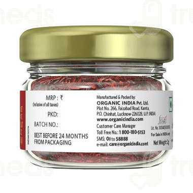 Thread Powder Organic India Saffron Threads Powder 2 Gm - Uses, Side Effects, Dosage ...
