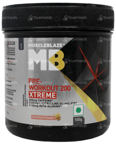 Muscleblaze Pre Workout 200 Xtreme Fruit Punch Flavour Powder 100 GM