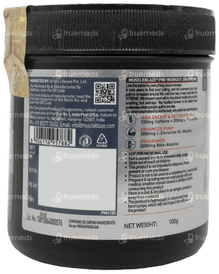 Muscleblaze Pre Workout 200 Xtreme Fruit Punch Flavour Powder 100 GM