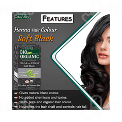Indus Valley Bio Organic Henna Hair Color Soft Black Powder 100 GM