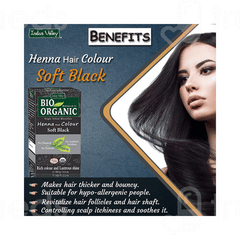 Indus Valley Bio Organic Henna Hair Color Soft Black Powder 100 GM