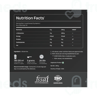 Nutrabay L Glutamine Amino Acid Powder 250 Gm