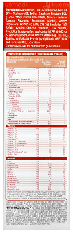 Groviva Advanced Vanilla Flavour Zero Sucrose Powder 400gm