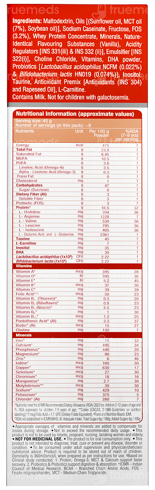 Groviva Advanced Vanilla Flavour Zero Sucrose Powder 400gm