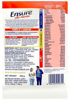 Ensure High Protein Vanilla Flavour Refill Powder 400gm