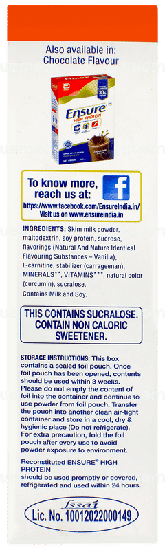 Ensure High Protein Vanilla Flavour Refill Powder 400gm