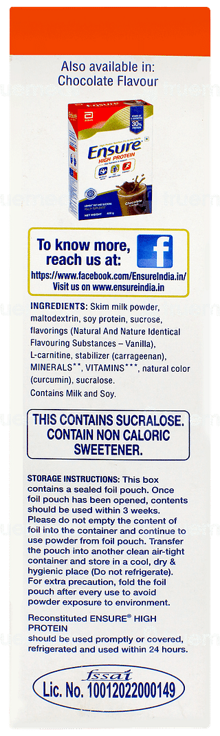 Ensure High Protein Vanilla Flavour Refill Powder 400gm