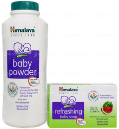 Himalaya Baby Powder 200gm With Refreshing Baby Soap 75gm Free