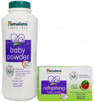 Himalaya Baby Powder 200gm With Refreshing Baby Soap 75gm Free