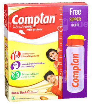 Complan Kesar Badam Flavour Refill Powder 500Gm With Sipper Free