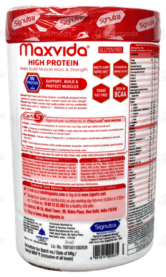 Maxvida High Protein Vanilla Flavour Zero Added Sugars Powder Jar 400Gm