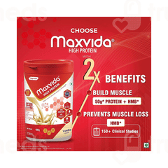 Maxvida High Protein Vanilla Flavour Zero Added Sugars Powder Jar 400Gm