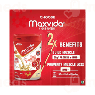 Maxvida High Protein Vanilla Flavour Zero Added Sugars Powder Jar 400Gm