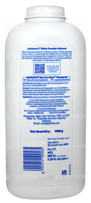 Johnsons Natural Plant Based Baby Powder 400Gm
