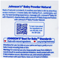 Johnsons Natural Plant Based Baby Powder 400Gm