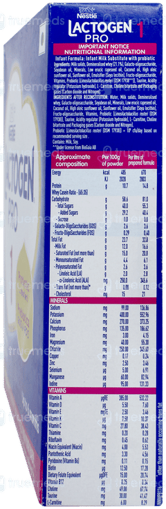 Nestle Lactogen Pro 1 Up To 6 Months Infant Formula With Probiotic Refill Powder 400gm