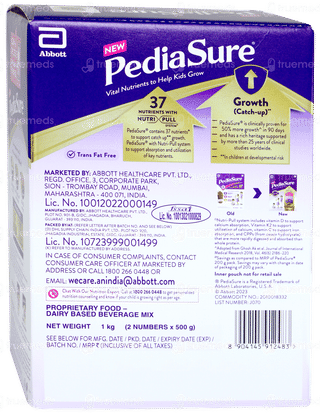 New Pediasure Nutrition For Kids Growth Chocolate Flavour Powder 1000 GM