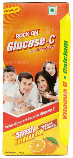 Rock On Glucose C Orange Flavour Powder 150 Gm Rock On Glucose C Orange Flavour Powder 150 Gm