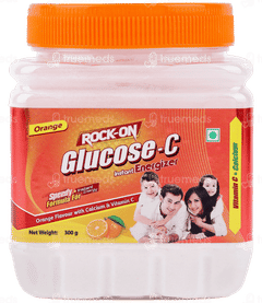 Rock On Glucose C Regular Orange Flavour Powder 300Gm Rock On Glucose C Regular Orange Flavour Powder 300Gm