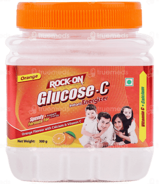 Rock On Glucose C Regular Orange Flavour Powder 300Gm
