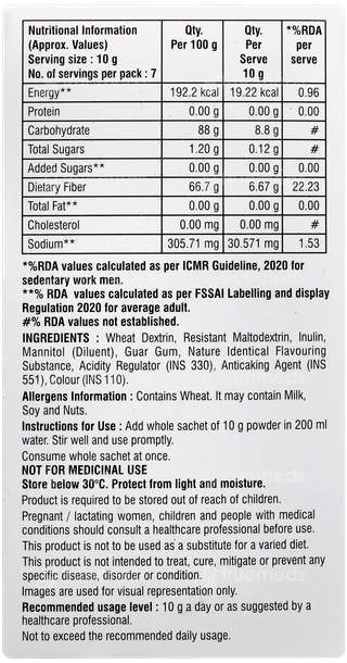 Fibrelite Orange Flavour Powder 10gm