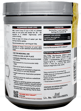 Muscleblaze Mb Cre Amp Creatine Monohydrate Unflavoured Powder 250gm