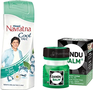 Navratna Cool Talc Active Deo 100Gm With Zandu Balm 8Ml Free