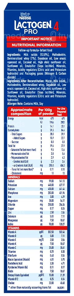 Nestle Lactogen Pro 4 After 18 Months Upto 24 Months Follow Up Formula Refill Powder 400gm