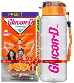 Glucon D Tangy Orange Flavour Powder 1000gm With Sipper Bottle Free