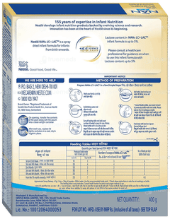 Nestle Nan Lo Lac Infant Formula Refill Powder 400gm