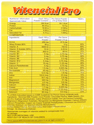 Vitencial Pro Sugar Free Powder 200gm